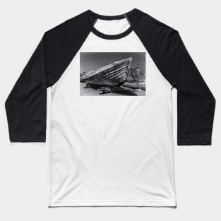 Old Dory at Peggys Cove B&W Baseball T-Shirt